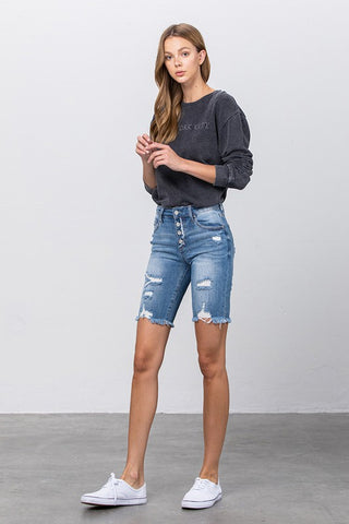 HIGH RISE BERMUDA MIDI SHORTS