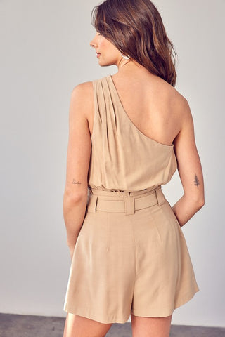 ONE SHOULDER SELF TIE ROMPER