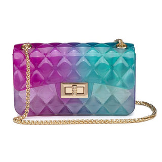 Quilt Embossed Multi Color Jelly Shoulder Bag