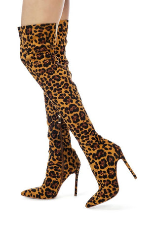 Leopard Heeled Boots