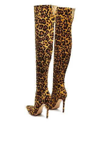 Leopard Heeled Boots