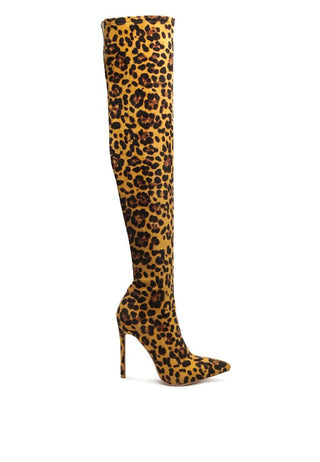 Leopard Heeled Boots