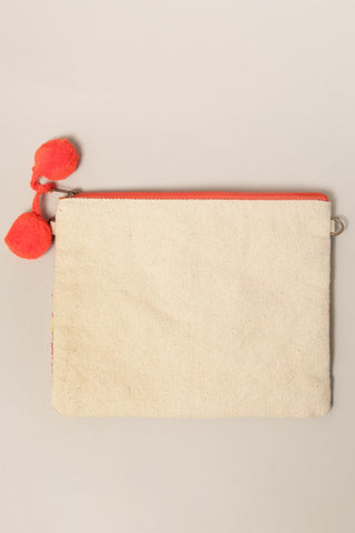 BOSSY Pom Decor Clutch Bag with Strap