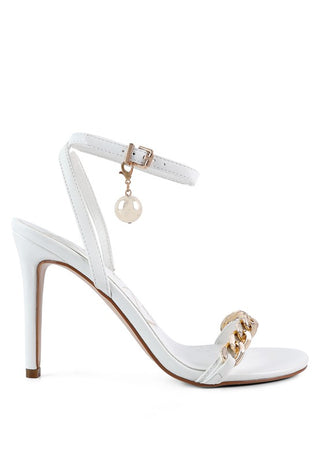 Mooning High Heeled Metal Chain Strap Sandals