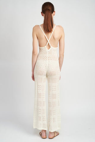 STRAIGHT LEG CROCHET JUMPSUIT