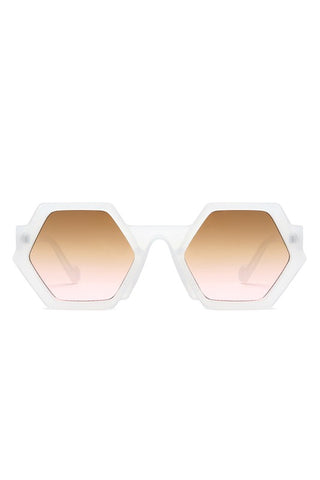 Geometric Round  Tinted Fashion Sunglasses