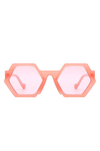 Geometric Round  Tinted Fashion Sunglasses