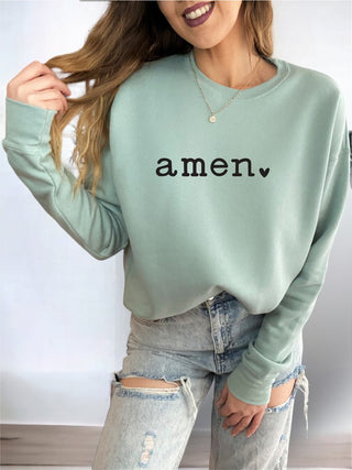 Amen Heart Sweatshirt | Women's Print Sweatshirt | UniBou, Inc