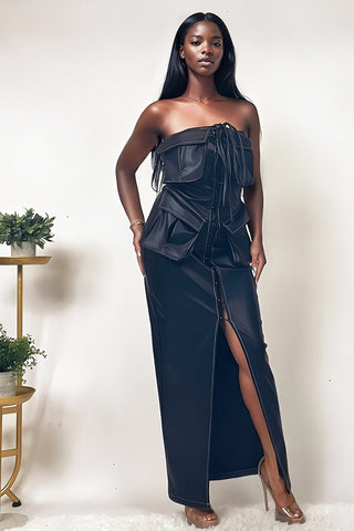 Women's Leather Dress | Black Leather Dress | UniBou, Inc