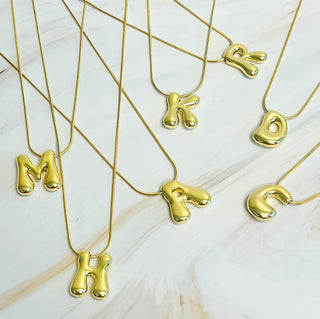 Initial Letter Necklace | Balloon Initial Necklace | UniBou, Inc