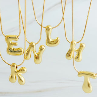 Initial Letter Necklace | Balloon Initial Necklace | UniBou, Inc