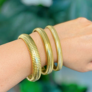 Golden Spring Soft Bangle Bracelet - WIDE