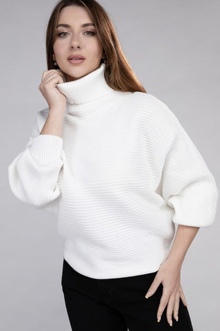 Viscose Dolman Sleeve Turtleneck Sweater