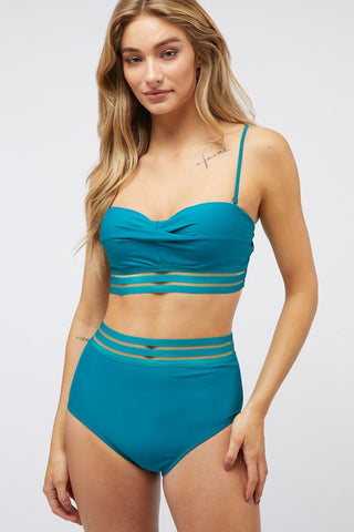 SOLID TWO PIECE SWIMSUIT