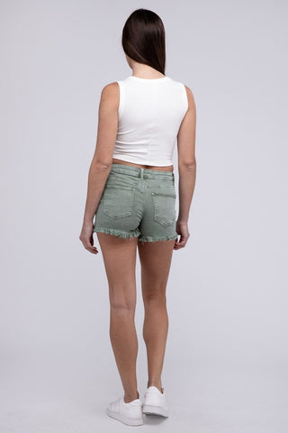 Ripped Denim Shorts | Frayed Denim Shorts | UniBou, Inc