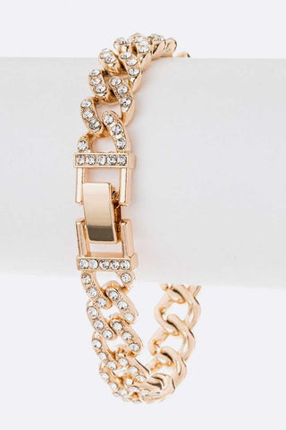 Crystal Cuban Chain Statement Bracelet