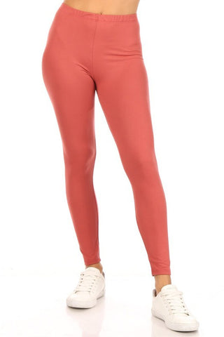 Solid high rise fitted leggings