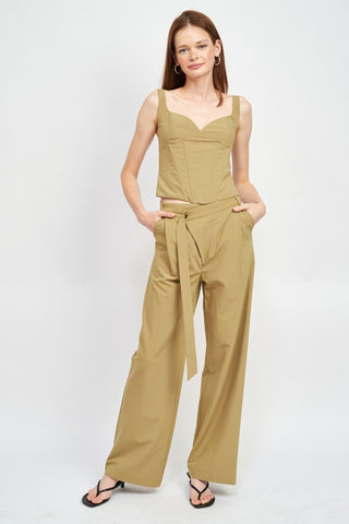 Women's Linen Trousers | Asymmetrical Waist Trousers | UniBou, Inc