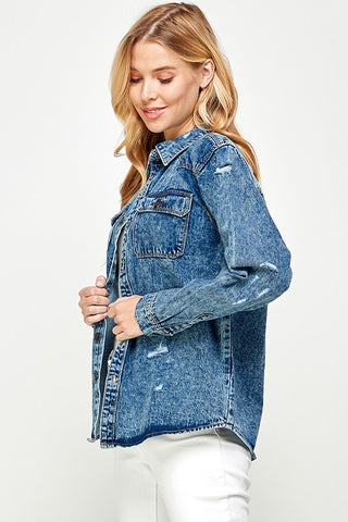 Women's Distressed Denim Shirts