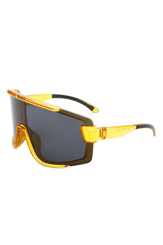 Oversize Sporty Square Chunky Shield Sunglasses