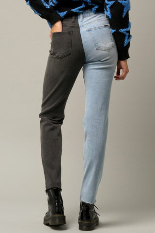 Two Tone Girlfriend Jeans